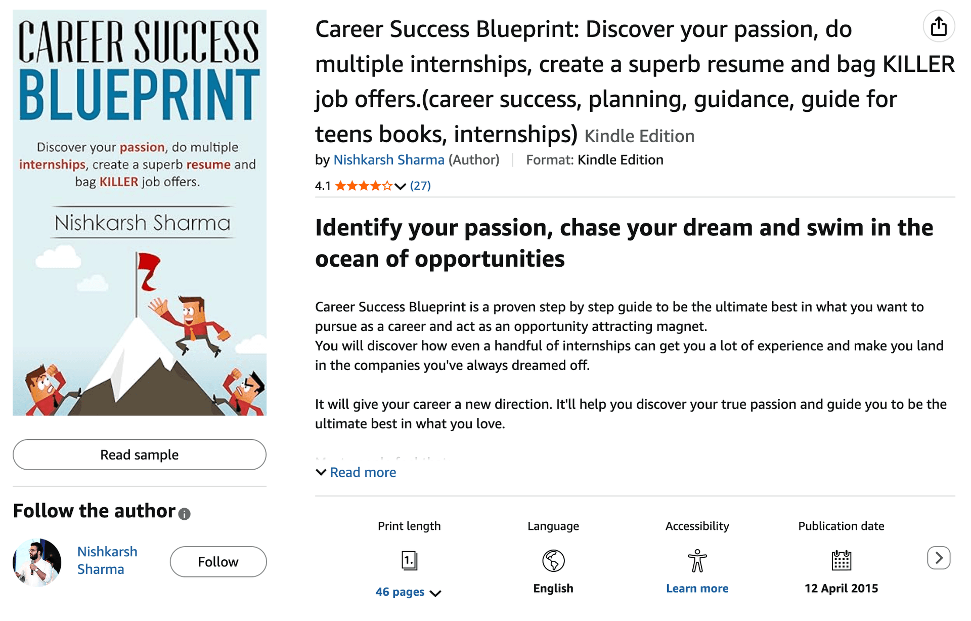 Career Success Blueprint book on Amazon