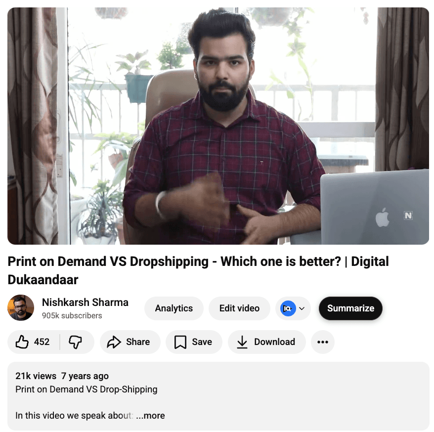 Print on Demand VS Dropshipping YouTube video
